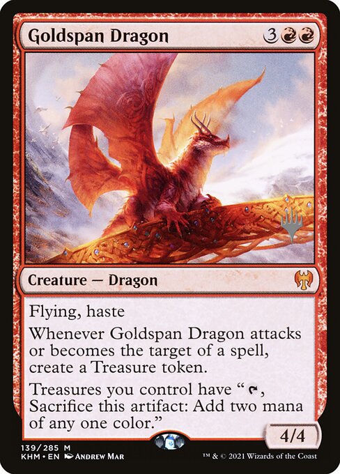 Goldspan Dragon (139p) - Planeswalker Promo - Foil